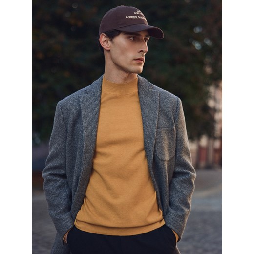Reserved - Sweter z wiskozą - musztardowy ze sklepu Reserved w kategorii Swetry męskie - zdjęcie 186745143