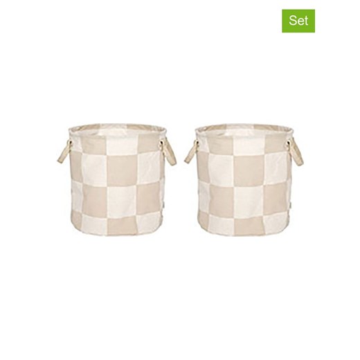 OYOY living design Kosze (2 szt.) &quot;Chess&quot; w kolorze beżowym - wys. 32 x  Ø 32 ze sklepu Limango Polska w kategorii Pojemniki kuchenne - zdjęcie 186746273