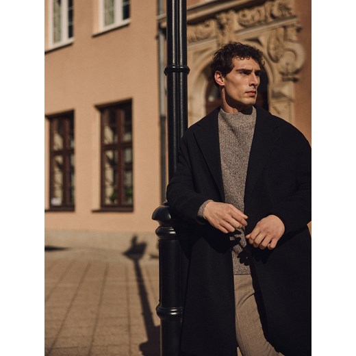 Reserved - Melanżowy sweter z golfem - ciemnobrązowy ze sklepu Reserved w kategorii Swetry męskie - zdjęcie 186748344