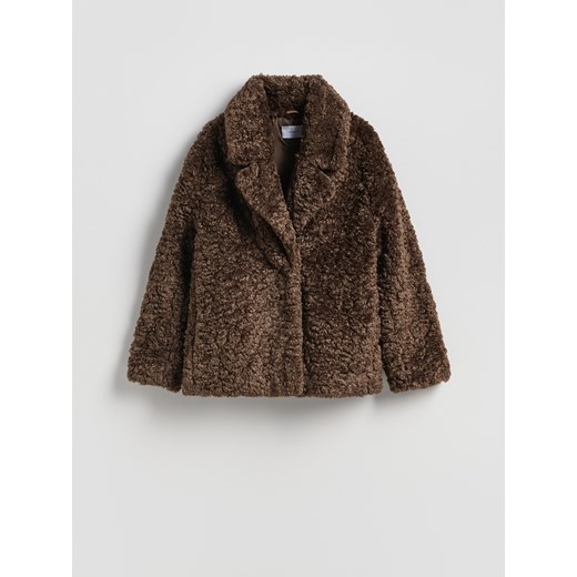 Reserved - Kurtka ze sztucznego baranka - brązowy ze sklepu Reserved w kategorii Kurtki damskie - zdjęcie 186748422