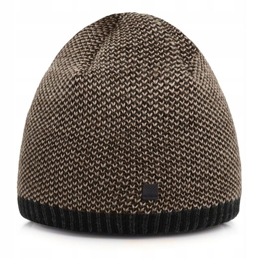 Ciepła, Dwuwarstwowa Czapka Beanie - Pako Jeans - Beżowy Melanż CPAPJNSz92BR ze sklepu JegoSzafa.pl w kategorii Czapki zimowe męskie - zdjęcie 186748501