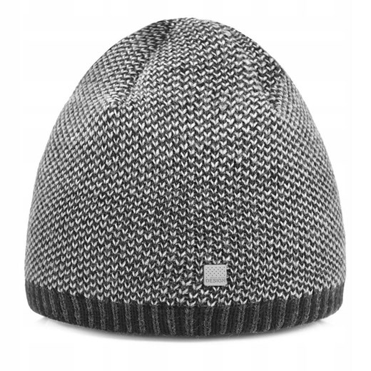 Ciepła, Dwuwarstwowa Czapka Beanie - Pako Jeans - Popielaty Melanż CPAPJNSz92PP ze sklepu JegoSzafa.pl w kategorii Czapki zimowe męskie - zdjęcie 186748510