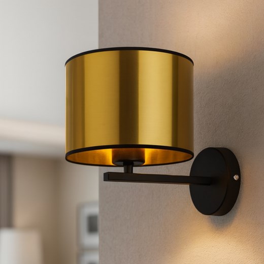 Kinkiet na przedpokój ze złotym abażurem MEDELIN MIRROR w stylu glamour - id: 6809 - marki Ciekot Partners Sp. Z O. O. - 186748604 Kinkiet na przedpokój ze złotym abażurem MEDELIN MIRROR w stylu glamour ze sklepu Lysne w kategorii Lampy ścienne - zdjęcie 186748604