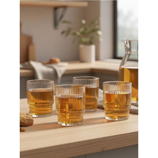 Sinsay - Ryflowane szklanki 4 pack - biały Sinsay One Size Sinsay