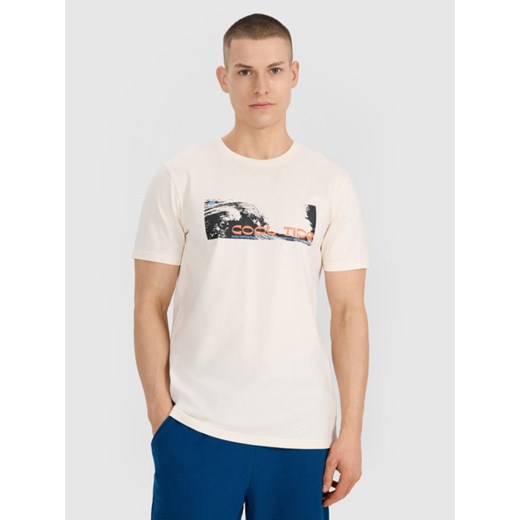 Męski t-shirt z nadrukiem 4F 4FWSS25TTSHM2030 - biały ze sklepu Sportstylestory.com w kategorii T-shirty męskie - zdjęcie 186749062