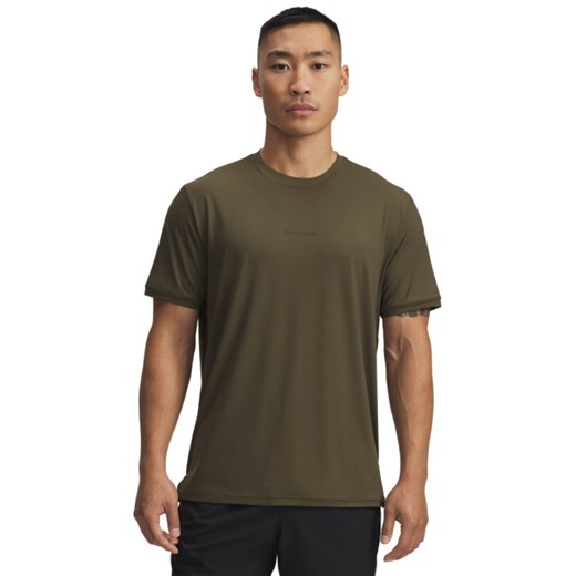 Męska koszulka treningowa Under Armour Project Rock Iso Chill SS - khaki ze sklepu Sportstylestory.com w kategorii T-shirty męskie - zdjęcie 186749173