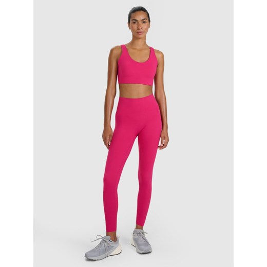 Damskie legginsy treningowe 4F 4FWAW25TFTIF358 - różowe ze sklepu Sportstylestory.com w kategorii Spodnie damskie - zdjęcie 186749222