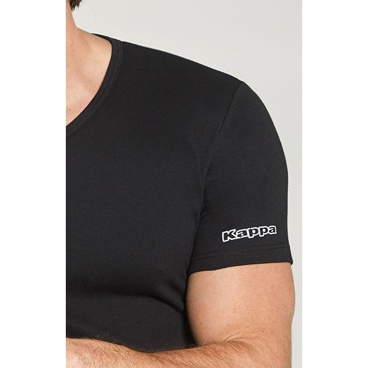 Kappa męski t-shirt z grubszej bawełny krótki rękaw czarny K1316, Kolor czarny, Rozmiar S, Kappa ze sklepu Primodo w kategorii T-shirty męskie - zdjęcie 186749382
