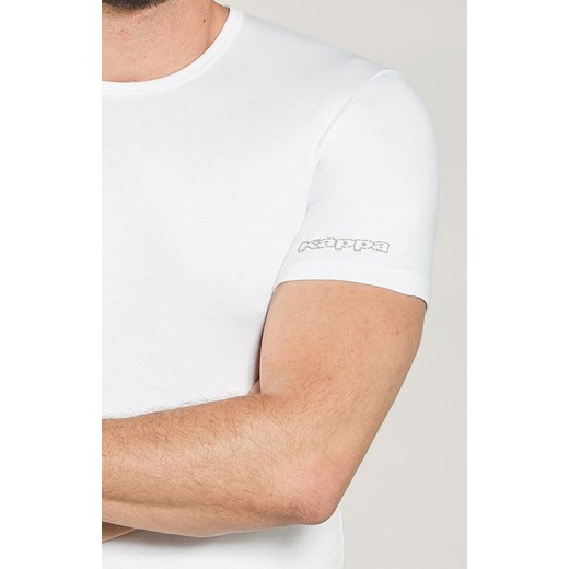 Kappa męski t-shirt klasyczny z grubszej bawełny biały K1306, Kolor biały, Rozmiar S, Kappa ze sklepu Intymna w kategorii Podkoszulki męskie - zdjęcie 186749963
