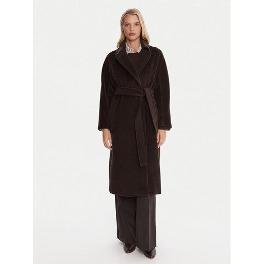 Marella Płaszcz wełniany English 2523016142 Brązowy Regular Fit ze sklepu MODIVO w kategorii Płaszcze damskie - zdjęcie 186752613