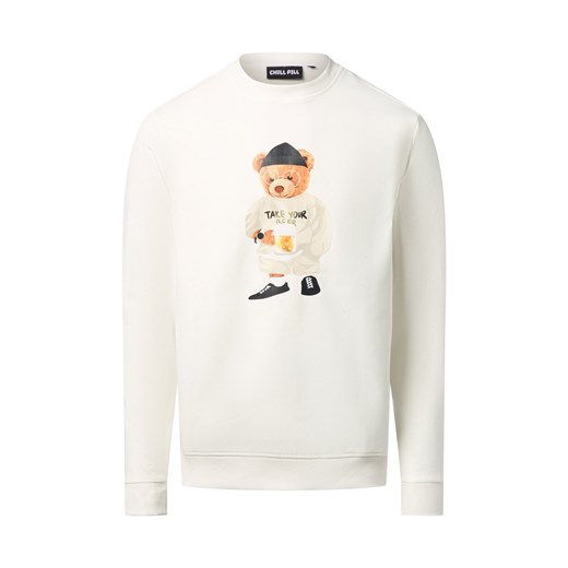 Chill Pill Bluza męska - Beer Bear Mężczyźni Bawełna écru nadruk ze sklepu vangraaf w kategorii Bluzy męskie - zdjęcie 186753383