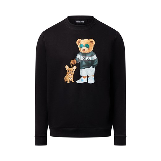 Chill Pill Bluza męska - Chill Dog Bear Mężczyźni Materiał dresowy czarny nadruk ze sklepu vangraaf w kategorii Bluzy męskie - zdjęcie 186753384