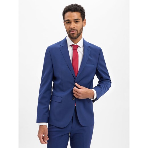 HUGO Męska kurtka modułowa -Arti Mężczyźni Super Slim Fit niebieski jednolity ze sklepu vangraaf w kategorii Marynarki męskie - zdjęcie 186753394