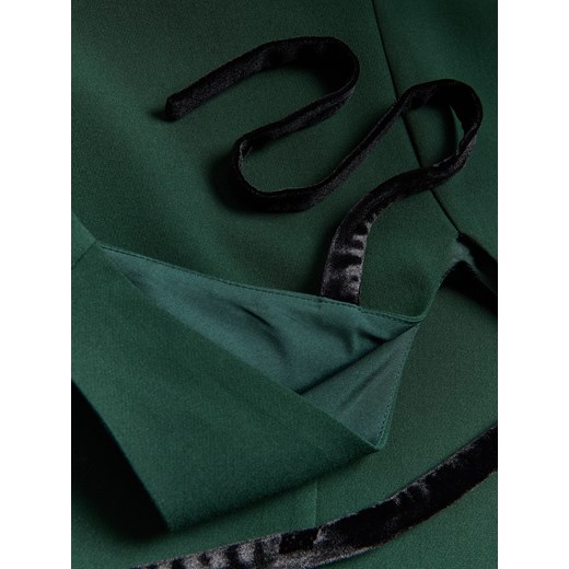 Reserved - Sukienka mini z kokardą - ciemnozielony Reserved L Reserved