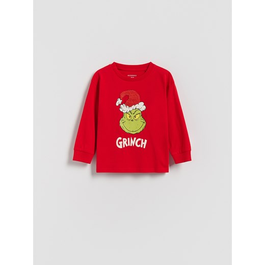 Reserved - Longsleeve Grinch - czerwony ze sklepu Reserved w kategorii T-shirty chłopięce - zdjęcie 186753454