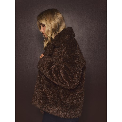 Reserved - Kurtka ze sztucznego baranka - brązowy ze sklepu Reserved w kategorii Kurtki damskie - zdjęcie 186753480