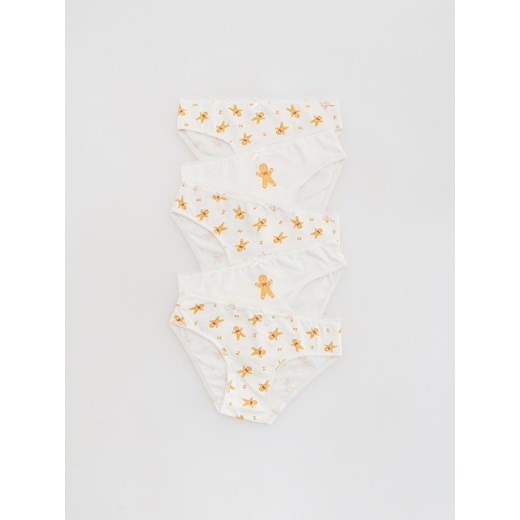 Reserved - Świąteczne majtki 5 pack - złamana biel ze sklepu Reserved w kategorii Majtki dziecięce - zdjęcie 186753504