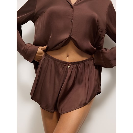 Mohito - Czkoladowe szorty od piżamy - ciemnobrązowy Mohito L Mohito
