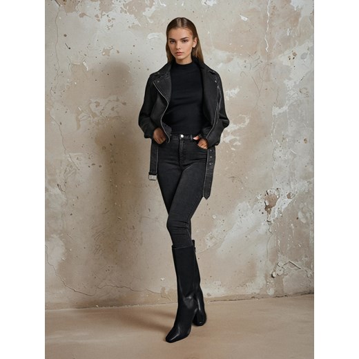 Sinsay - Spodnie jeansowe skinny - szary Sinsay 38 Sinsay