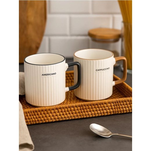 Sinsay - Ryflowane kubki do kawy 2 pack - biały ze sklepu Sinsay w kategorii Kubki - zdjęcie 186755321