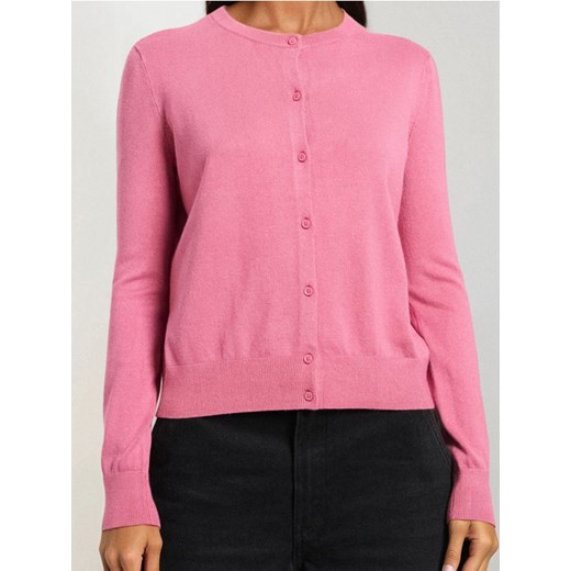 Sinsay - Gładki kardigan - różowy ze sklepu Sinsay w kategorii Swetry damskie - zdjęcie 186755333