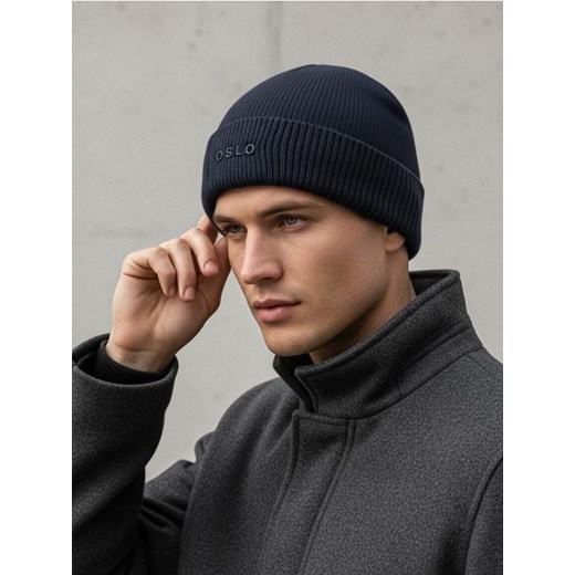 Sinsay - Czapka beanie z wiskozą - granatowy Sinsay One Size Sinsay