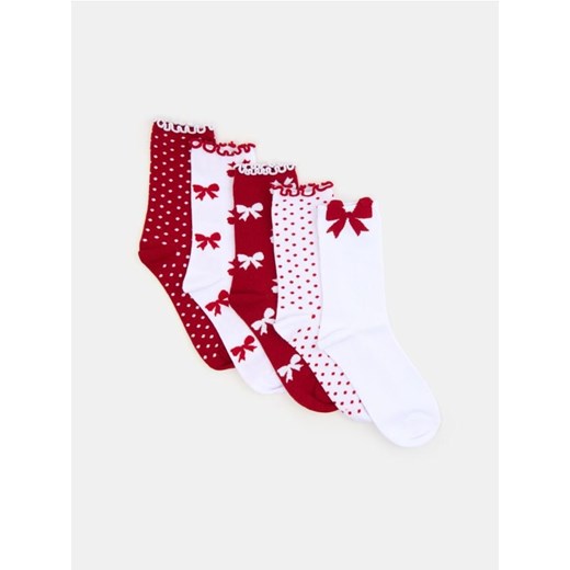 Sinsay - Skarpetki z motywem świątecznym 4 pack - czerwony - id: 405FI-33X - marki Sinsay - 186755381 Sinsay - Skarpetki z motywem świątecznym 4 pack - czerwony ze sklepu Sinsay w kategorii Skarpetki damskie - zdjęcie 186755381