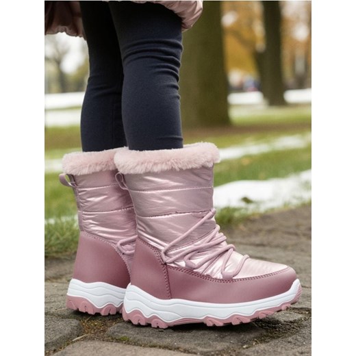 Sinsay - Lśniące śniegowce z futerkiem i wełnianą wyściółką - różowy - id: 414GM-39X - marki Sinsay - 186755384 Sinsay - Lśniące śniegowce z futerkiem i wełnianą wyściółką - różowy ze sklepu Sinsay w kategorii Buty zimowe dziecięce - zdjęcie 186755384