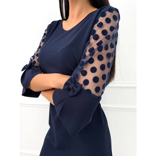 Granatowa Elegancka Sukienka Modnakiecka.pl 44 ModnaKiecka.pl