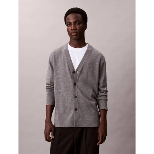 Calvin Klein Wełniany kardigan | Regular Fit - id: CK255M000159D64 - marki Calvin Klein - 186756490 Calvin Klein Wełniany kardigan | Regular Fit ze sklepu Gomez Fashion Store w kategorii Swetry męskie - zdjęcie 186756490