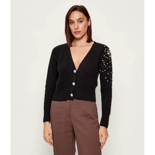 Liu Jo Kardigan | Cropped Fit | z dodatkiem wełny - id: LC254W000044222 - marki Liu Jo - 186756494 Liu Jo Kardigan | Cropped Fit | z dodatkiem wełny ze sklepu Gomez Fashion Store w kategorii Swetry damskie - zdjęcie 186756494