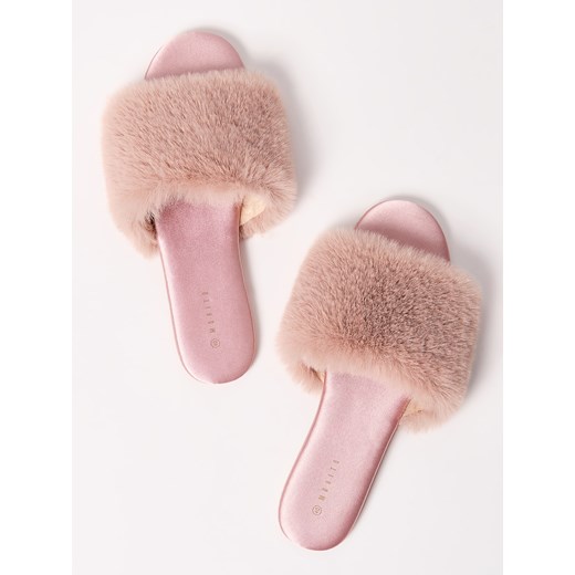 Mohito - Kapcie ze sztucznym futerkiem - różowy Mohito 37 Mohito