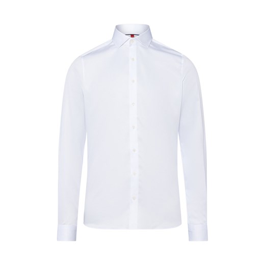 Finshley & Harding Męska koszula biznesowa Mężczyźni Slim Fit Bawełna biały jednolity ze sklepu vangraaf w kategorii Koszule męskie - zdjęcie 186757620