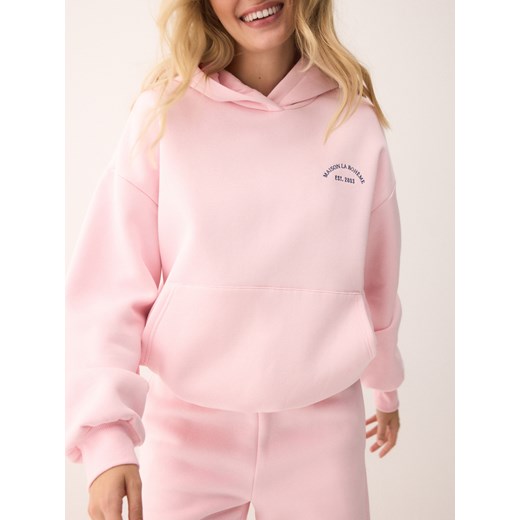 Reserved - Bluza oversize z kapturem - pastelowy róż ze sklepu Reserved w kategorii Bluzy damskie - zdjęcie 186757810