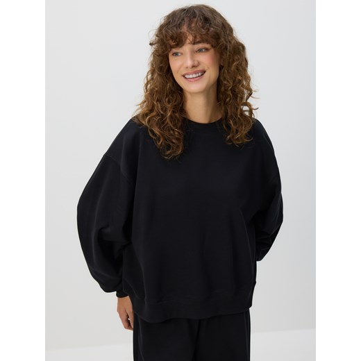 Reserved - Bawełniana bluza - czarny ze sklepu Reserved w kategorii Bluzy damskie - zdjęcie 186757832