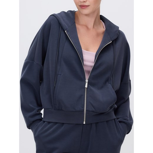 Reserved - Rozpinana bluza z modalem - granatowy ze sklepu Reserved w kategorii Bluzy damskie - zdjęcie 186757941