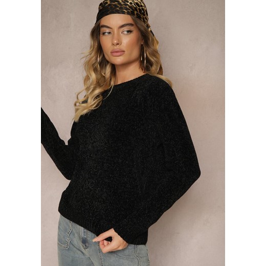 Czarny Sweter z Bawełną w Klasycznym Stylu Zinonira Renee L promocja renee.pl