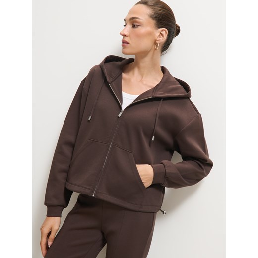 Mohito - Brązowa bluza z kapturem - brązowy ze sklepu Mohito w kategorii Bluzy damskie - zdjęcie 186758522