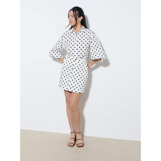 Mohito - Spódnica mini w groszki - kremowy ze sklepu Mohito w kategorii Spódnice - zdjęcie 186758970