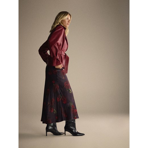 Reserved - Spódnica w róże - ciemnofioletowy ze sklepu Reserved w kategorii Spódnice - zdjęcie 186759672