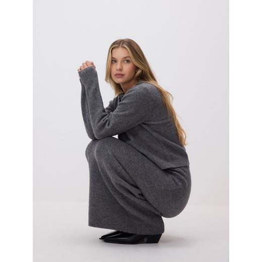 Reserved - Dzianinowa spódnica maxi - ciemnoszary ze sklepu Reserved w kategorii Spódnice - zdjęcie 186759734