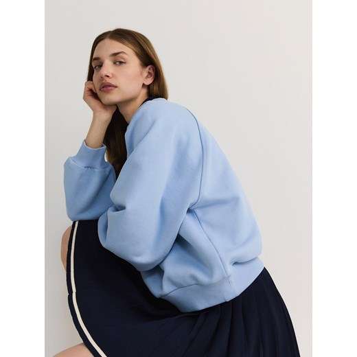 Reserved - Bawełniana bluza z haftem - jasnoniebieski Reserved L Reserved okazja