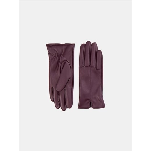 Sinsay - Rękawiczki z imitacją skóry - bordowy ze sklepu Sinsay w kategorii Rękawiczki damskie - zdjęcie 186762011