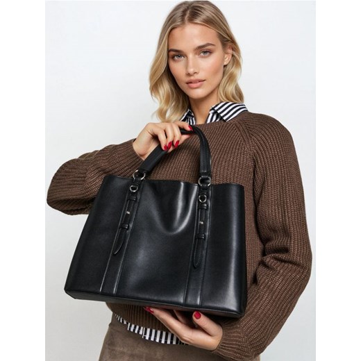 Sinsay - Torebka tote z odpinanym paskiem - czarny - id: 133GK-99X - marki Sinsay - 186762012 Sinsay - Torebka tote z odpinanym paskiem - czarny ze sklepu Sinsay w kategorii Torebki damskie - zdjęcie 186762012