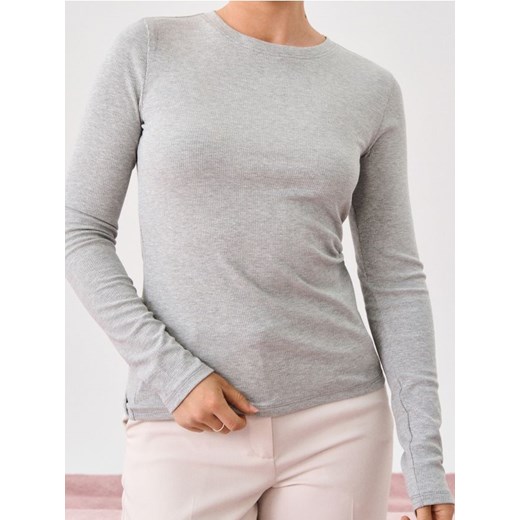 Sinsay - Prążkowana bluzka - srebrny Sinsay L Sinsay