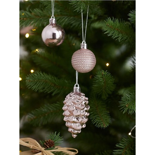 Sinsay - Błyszczące Bombki choinkowe 27 pack - różowy ze sklepu Sinsay w kategorii Kolczyki - zdjęcie 186762250