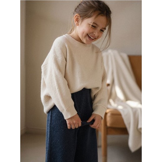 Sinsay - Jeansy wide leg z gumką w pasie - granatowy - id: 635AS-59X - marki Sinsay - 186762254 Sinsay - Jeansy wide leg z gumką w pasie - granatowy ze sklepu Sinsay w kategorii Spodnie dziewczęce - zdjęcie 186762254