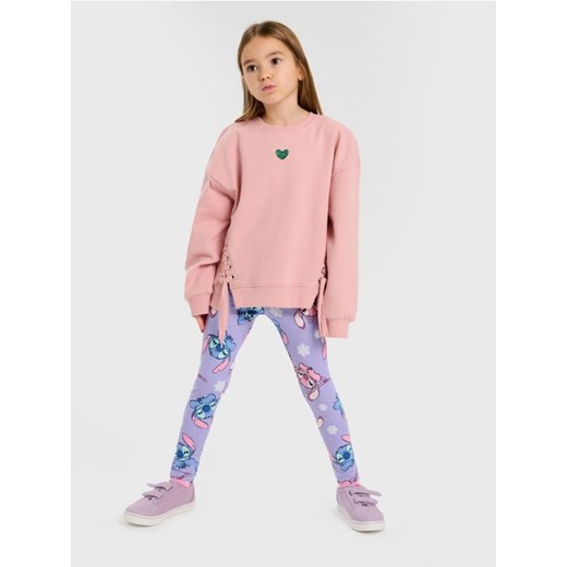 Sinsay - Bawełniane legginsy ze wzorem Stitch - różowy ze sklepu Sinsay w kategorii Spodnie dziewczęce - zdjęcie 186762341