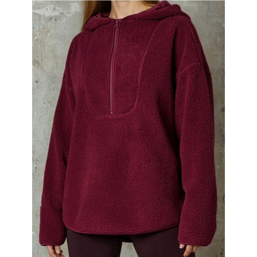 Sinsay - Bluza sherpa z kapturem - bordowy - id: 972FI-83X - marki Sinsay - 186762424 Sinsay - Bluza sherpa z kapturem - bordowy ze sklepu Sinsay w kategorii Bluzy damskie - zdjęcie 186762424