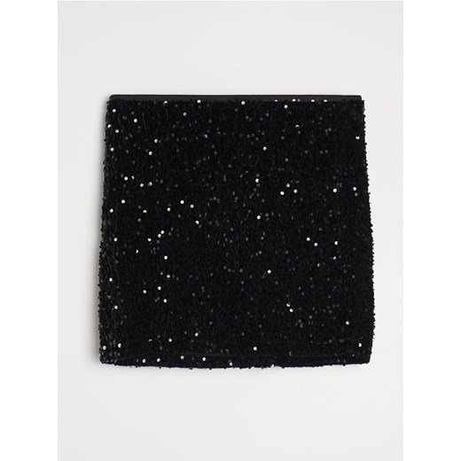 Sinsay - Spódnica mini z połyskiem - czarny Sinsay XL Sinsay